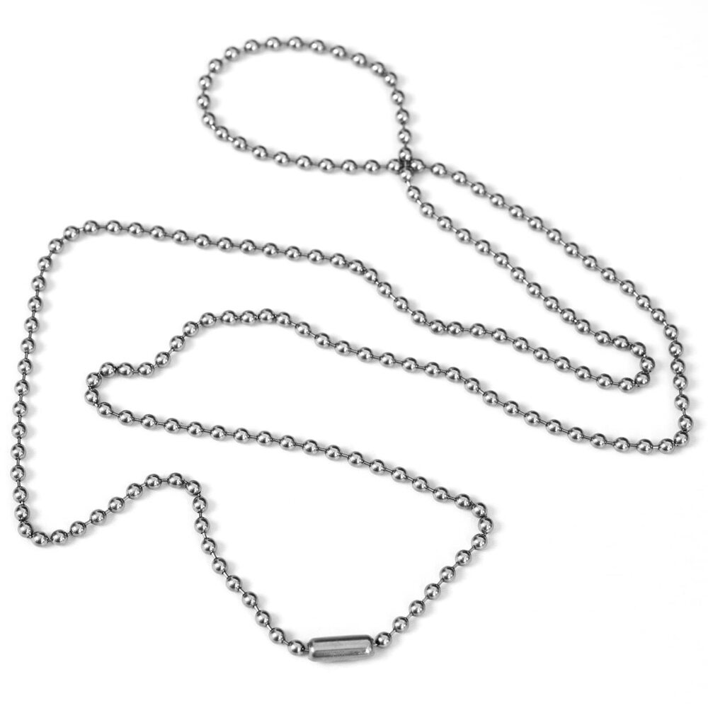 6522 NW Pure Titanium Bead Chain Necklace, Adjustable Jewelry Chain, Small